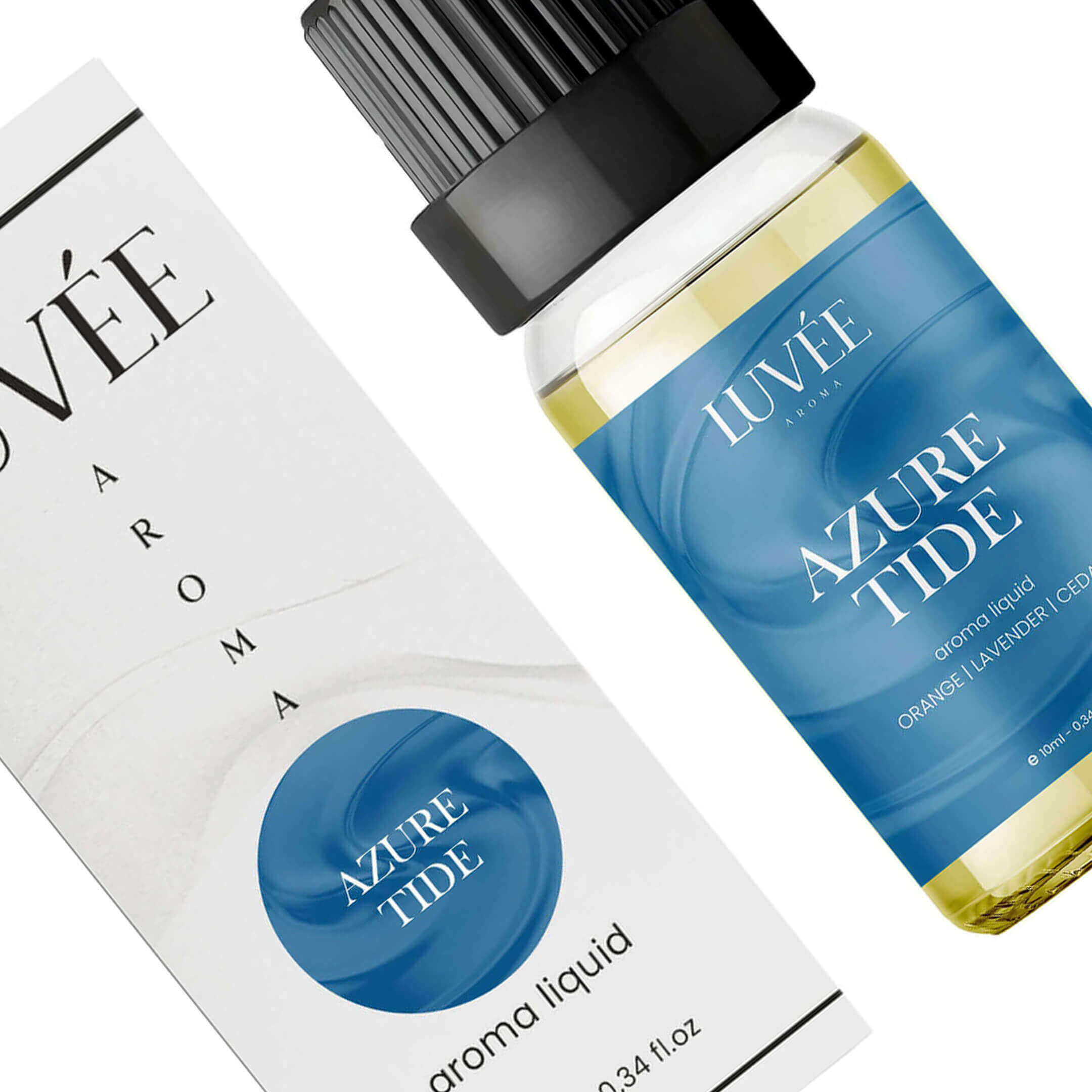 Azure Tide by Luvée – natural aromatherapy oil with a cool ocean breeze scent for relaxing home ambiance.