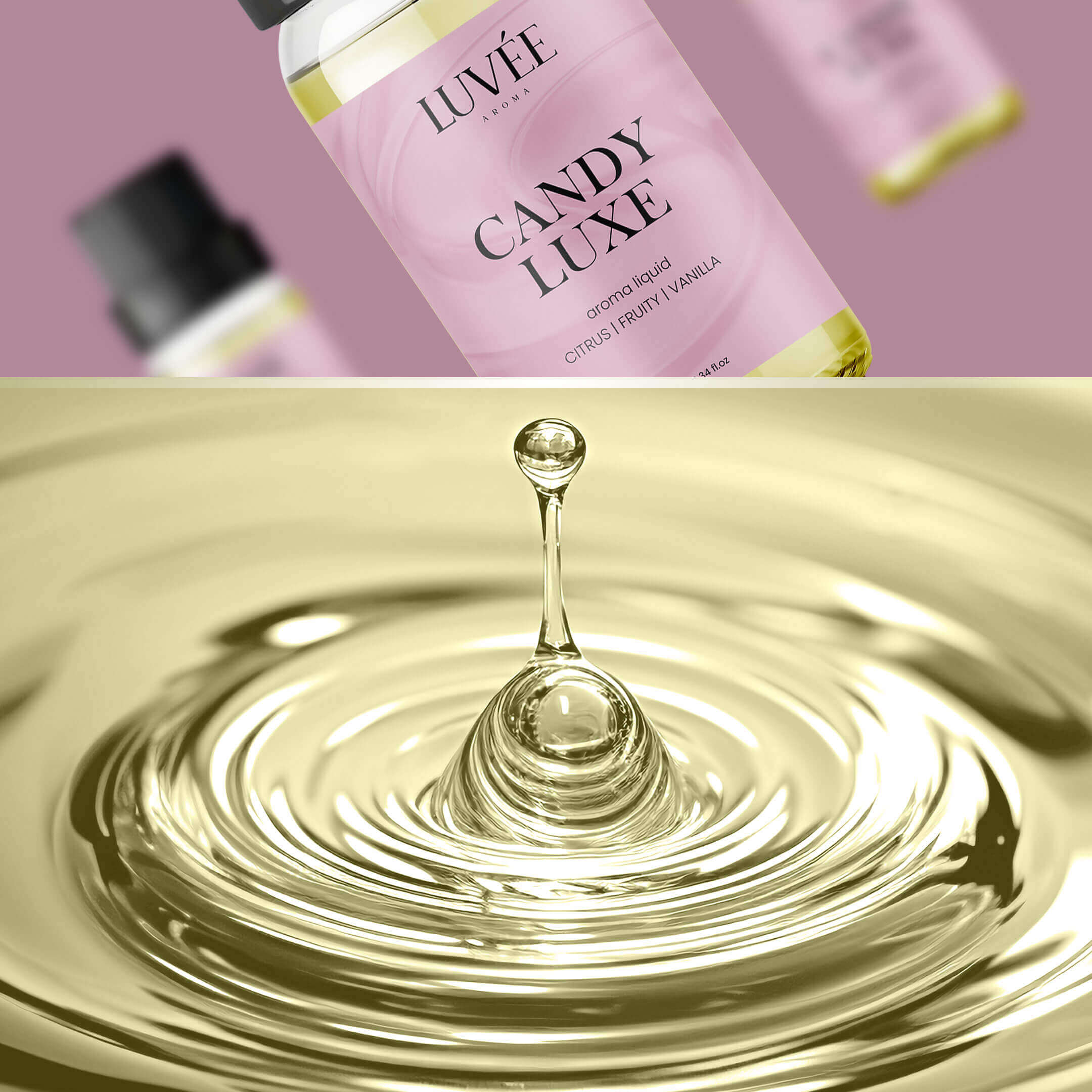 Luvée Candy Luxe scented oil – long-lasting liquid aroma with gourmand notes for modern home fragrance lovers