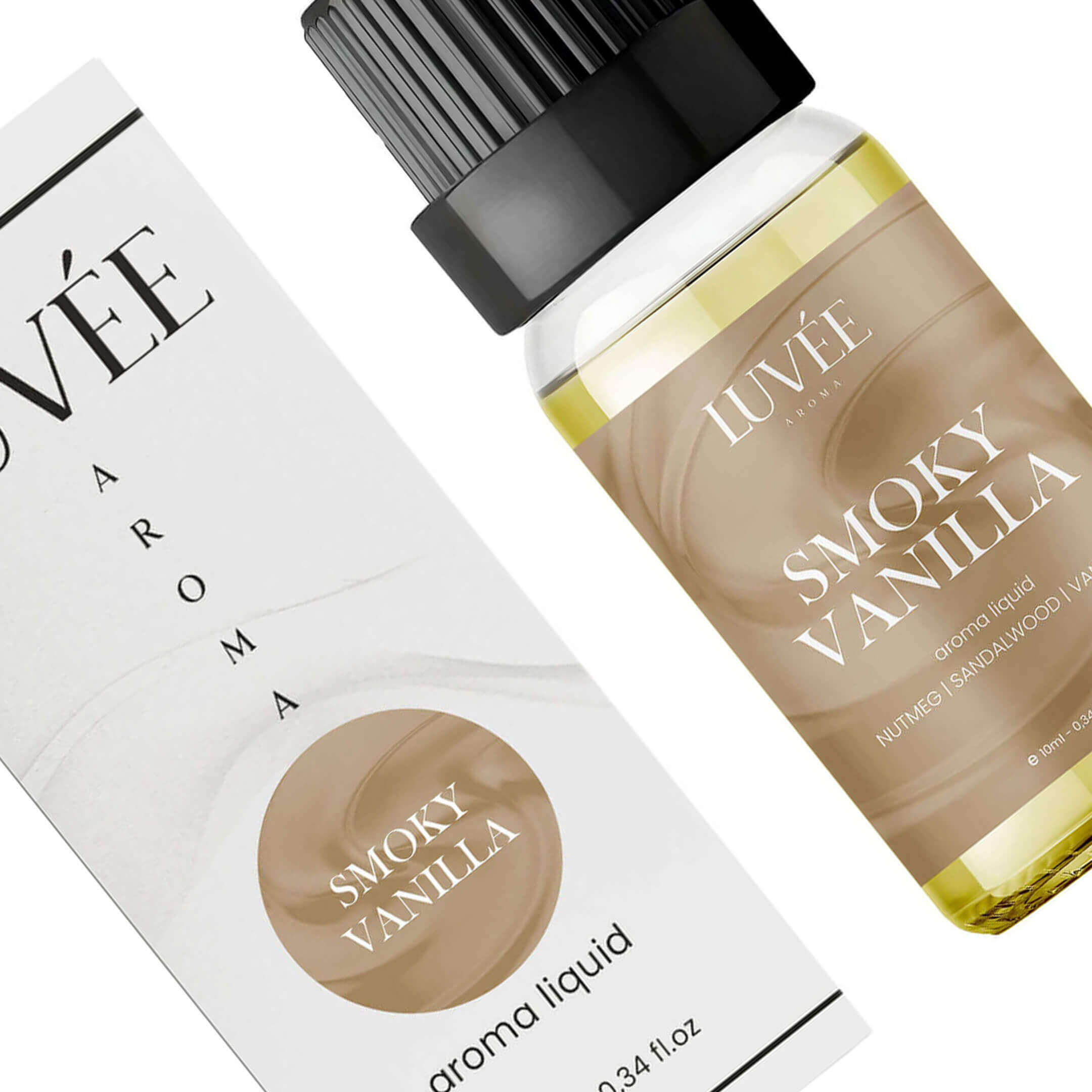 Smoky Vanilla by Luvée – natural aromatherapy oil for relaxation and home fragrance, ideal for diffuser use.
