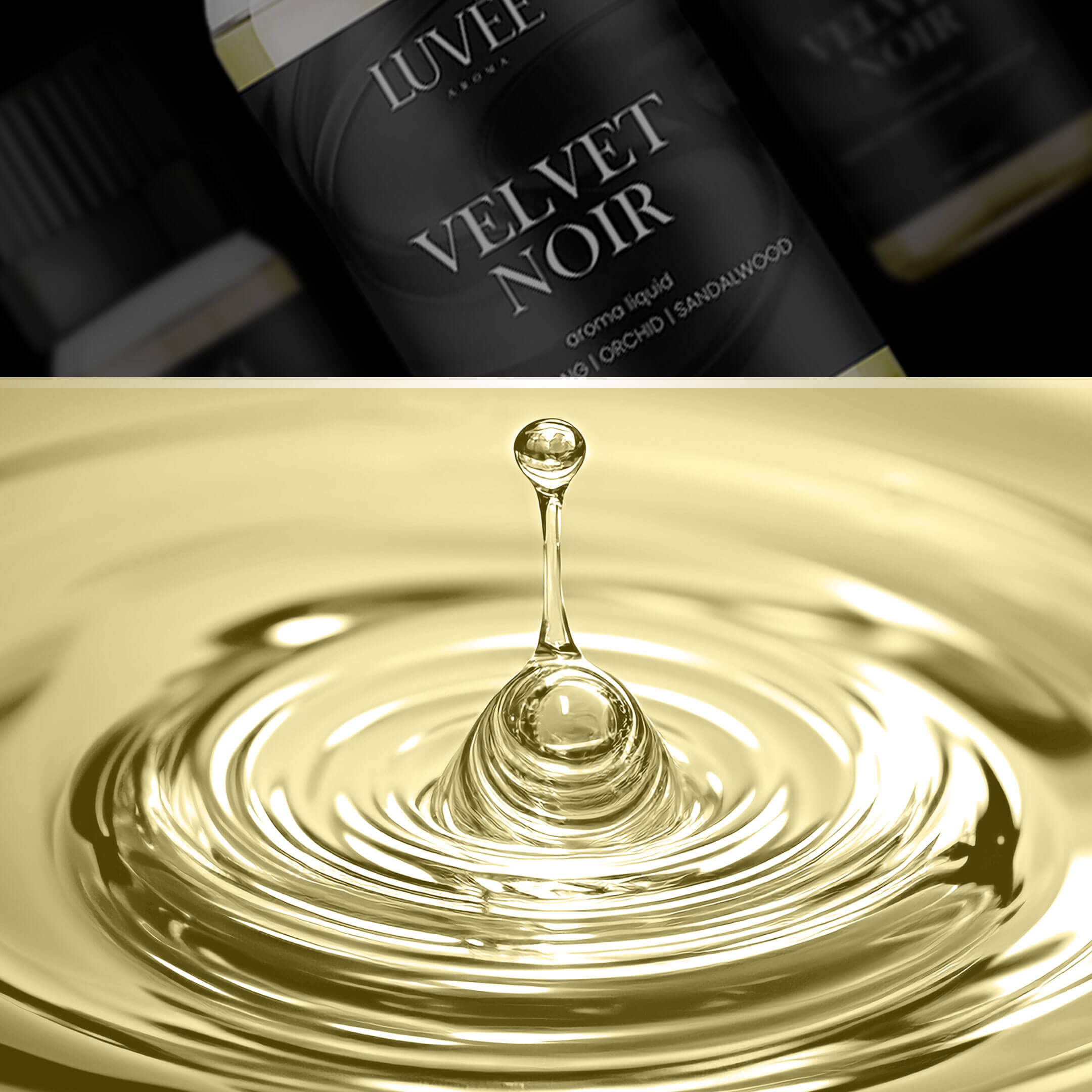 Velvet Noir aromatherapy essential oil by Luvée – deep, musky diffuser oil with a bold and elegant fragrance.